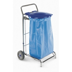 Wózek na odpady 1x120l chromowany TTS DUST120 z pokrywą i pedałem #4100